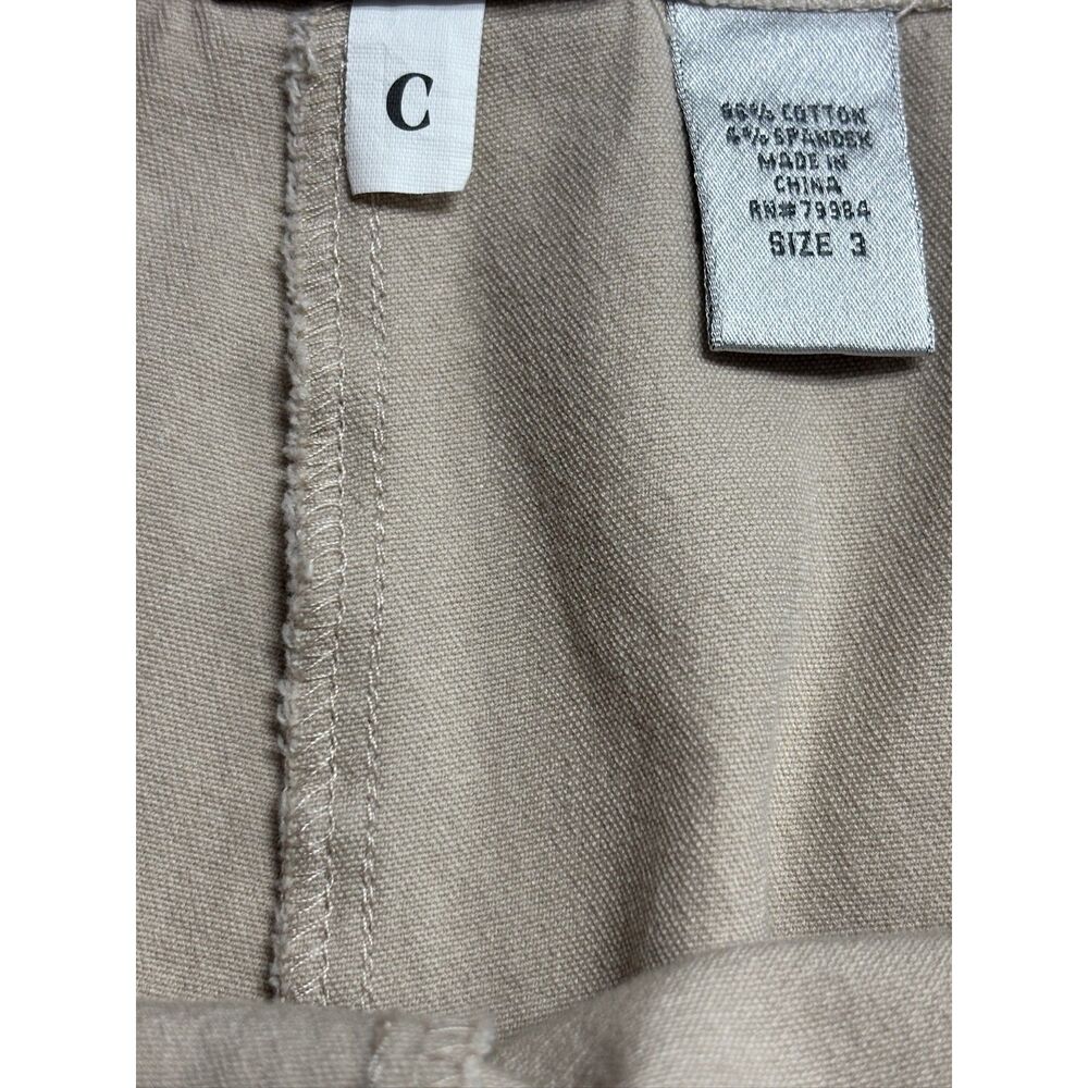 Chicos Pants 3 ( XL 16) Tan Beige Ankle Slim Leg Pull On Zipper Side Casual - Picture 4 of 9